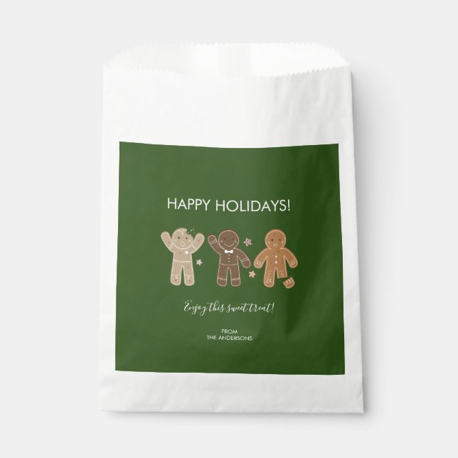 Gingerbread Men Holiday Favour Bags (Front)