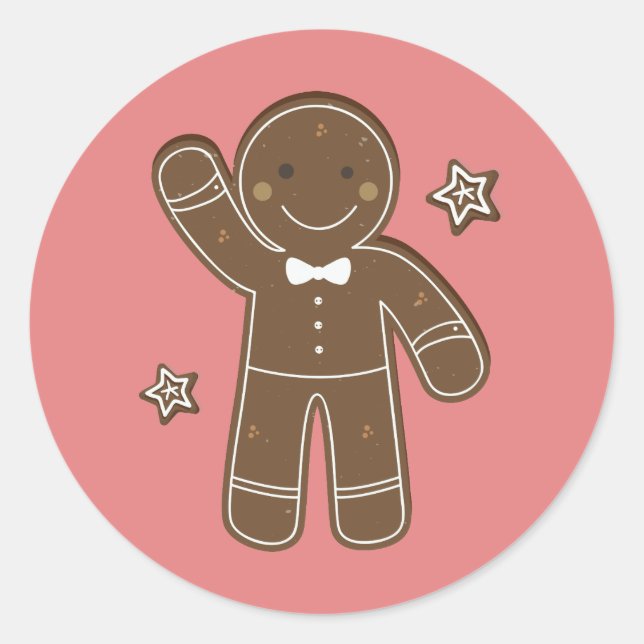 Gingerbread Men Holiday Sticker (Front)