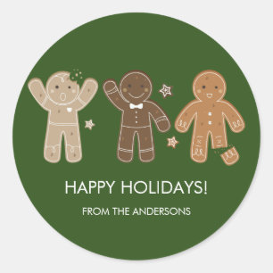 Gingerbread Men Holiday Sticker