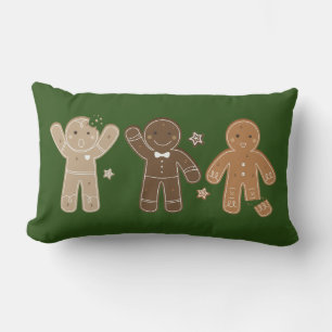Gingerbread Men Holiday Throw Pillow