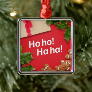 **GINGERBREAD MEN/HOLLY ** HO HO HA HA ORNAMENT