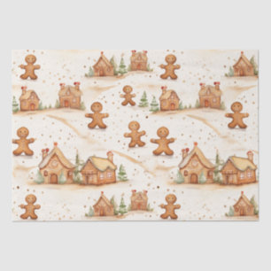 Gingerbread Men Houses Christmas Tissue Paper