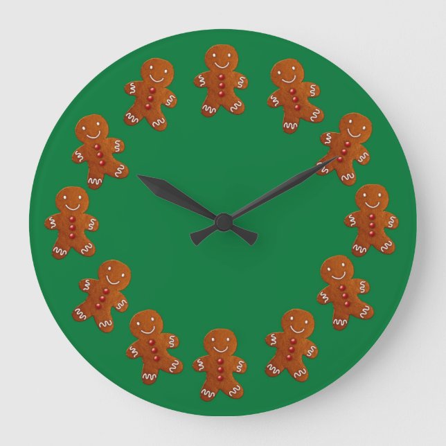 Gingerbread Men Large Clock (Front)