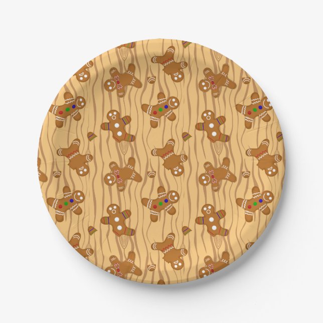 Gingerbread Men Medley Paper Plate (Front)