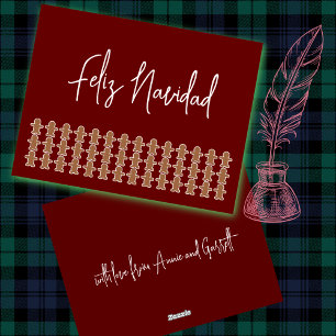 Gingerbread Men on Feliz Navidad Holiday Card