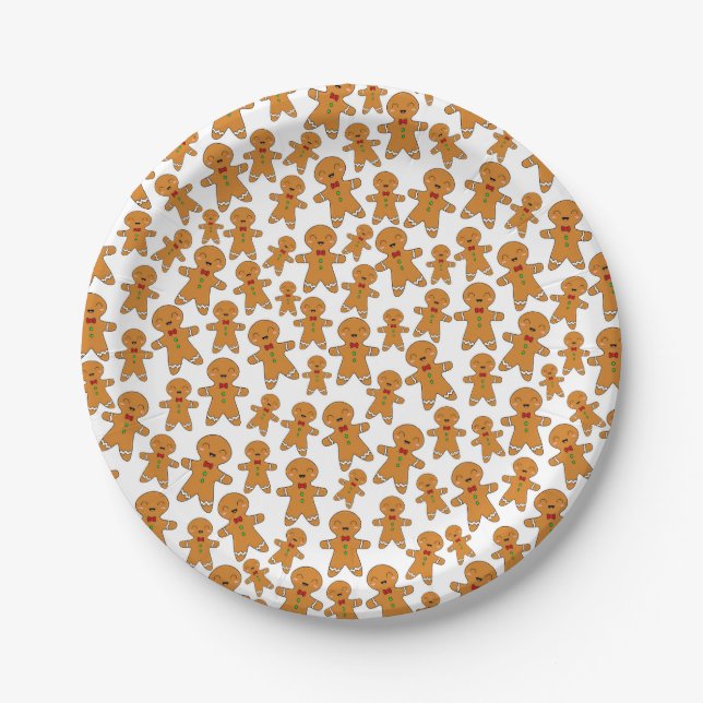 Gingerbread Men Paper Plate (Front)