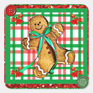 Gingerbread Men Patch Christmas Holiday Stickers