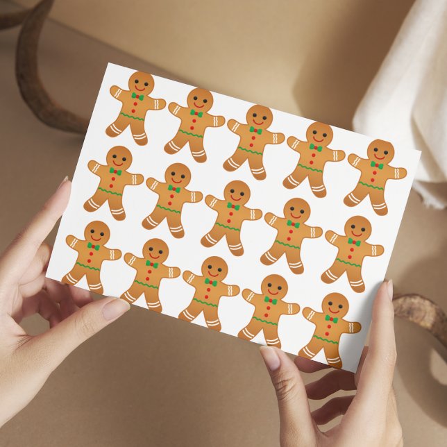 GINGERBREAD MEN PATTERN Christmas postcard (Creator Uploaded)