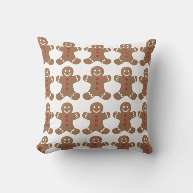 Gingerbread Men Pattern Cushion (Front)