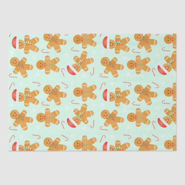 Gingerbread Men Pattern Tissue Paper (Front)