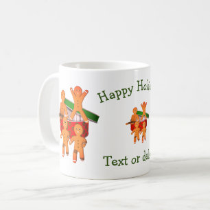 Gingerbread Men Personalised Christmas Holiday  Coffee Mug
