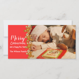 Gingerbread Men Photo Greetings Holiday Card