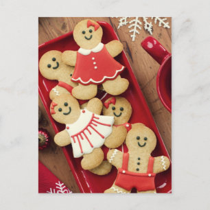 Gingerbread men postcard