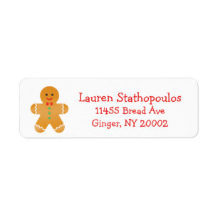 Gingerbread Men Return Address Label