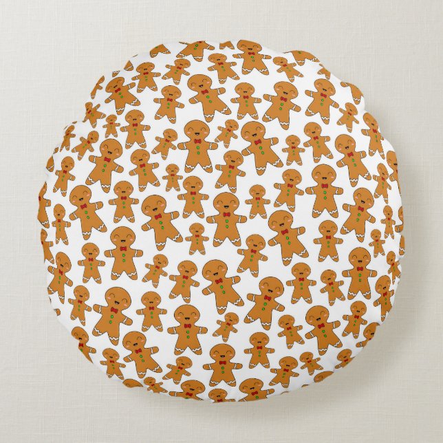 Gingerbread Men Round Cushion (Front)