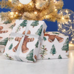 Gingerbread Men trees berries Modern Christmas Wrapping Paper<br><div class="desc">Make your holiday gifts shine with this charming white Christmas wrapping paper, adorned with a delightful pattern of Christmas trees, winter greenery, winter berries, and gingerbread men. The crisp white background provides the perfect canvas, allowing the vibrant and festive elements to stand out with joyful cheer. The Christmas trees, in...</div>