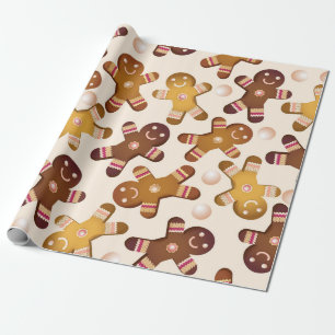 Gingerbread mens wrapping paper