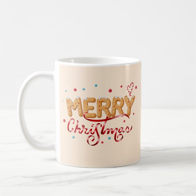 Gingerbread Merry Christmas Coffee Mug (Left)