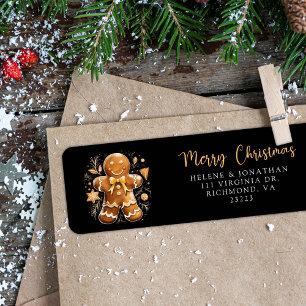 Gingerbread Merry Christmas Return Address Label