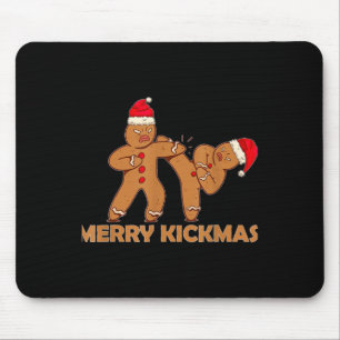 Gingerbread Merry Kickmas Funny Karate Santa Famil Mouse Pad