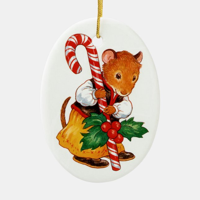 Gingerbread Mouse Ceramic Ornament (Front)