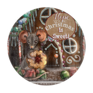 Gingerbread Mouse Christmas Cutting Board