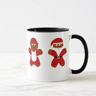 Gingerbread Mr & Mrs Santa Claus Christmas Mug
