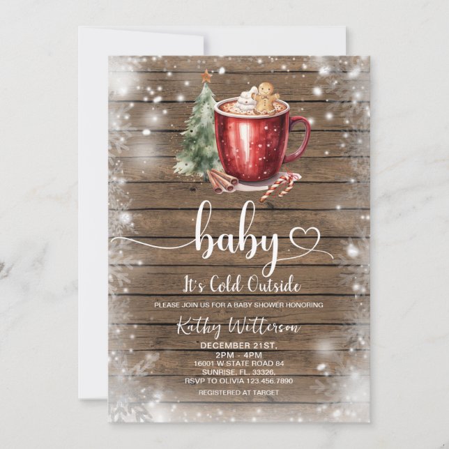 Gingerbread Mug Christmas Baby Shower Invitation (Front)