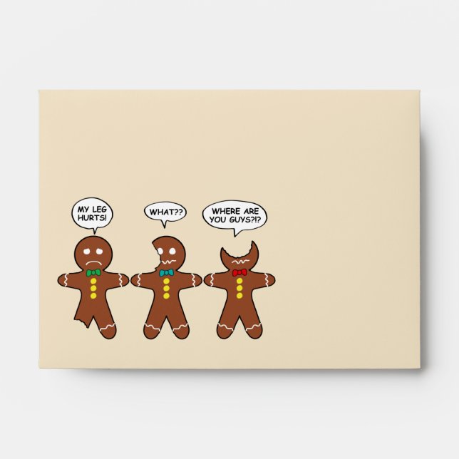 Gingerbread My Leg Hurts Humour Holiday Envelope (Front)