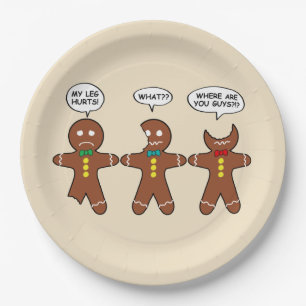 Gingerbread My Leg Hurts Humour Paper Plate