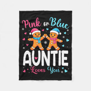 Gingerbread Nk Or Blue Auntie Loves You Christmas  Fleece Blanket
