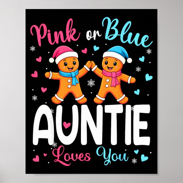 Gingerbread Nk Or Blue Auntie Loves You Christmas  Poster (Front)