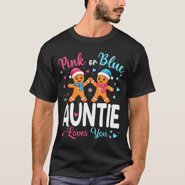 Gingerbread Nk Or Blue Auntie Loves You Christmas  T-Shirt (Front)