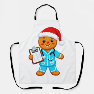 Gingerbread Nurse Christmas 2026 Holiday Healthcar Apron