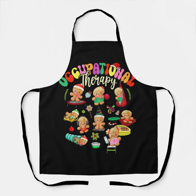 Gingerbread Occupational Therapy OT OTA Therapist  Apron (Front)