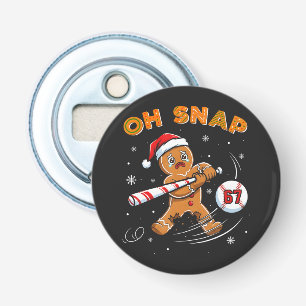 Gingerbread Oh Snap 67 Baseball Bottle Opener