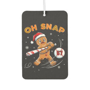 Gingerbread Oh Snap 67 Baseball Car Air Freshener