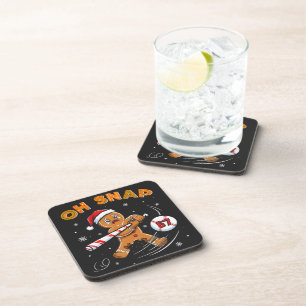 Gingerbread Oh Snap 67 Baseball Coaster