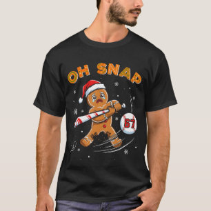 Gingerbread Oh Snap 67 Baseball T-Shirt