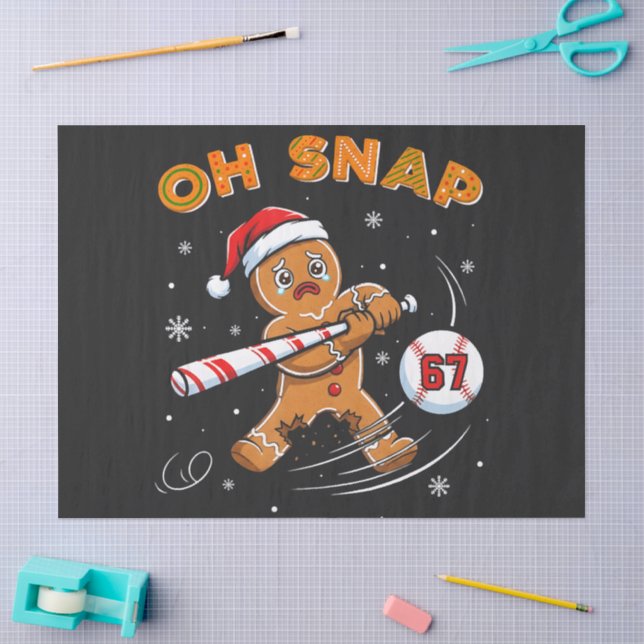 Gingerbread Oh Snap 67 Baseball Tissue Paper (Craft)
