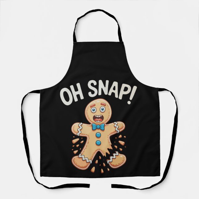 Gingerbread Oh Snap Christmas Cookie Baking Xmas Apron (Front)
