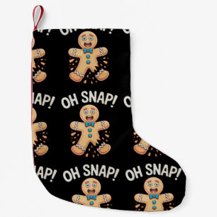 Gingerbread Oh Snap Christmas Cookie Baking Xmas Small Christmas Stocking