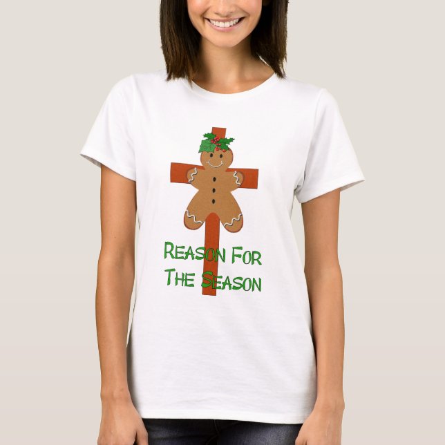 Gingerbread On A Cross T-Shirt (Front)