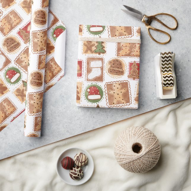 Gingerbread Ornaments Christmas Wrapping Paper (Crafts)