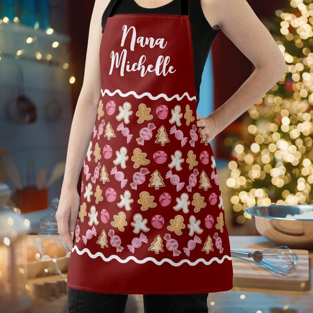 Gingerbread Pattern Cute Custom For Her Baking  Apron (Creator Uploaded)