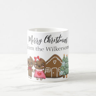 Gingerbread People Merry Christmas Custom Name Coffee Mug