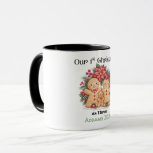 Gingerbread People Our 1st Christmas as Three Gift Mug