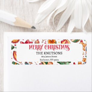 Gingerbread Personalised Christmas Return Address Label