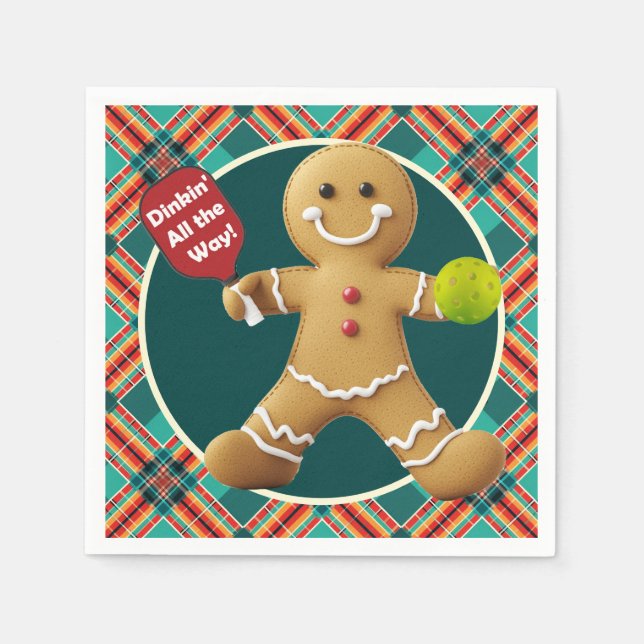 Gingerbread Pickleball Extravaganza Napkin (Front)