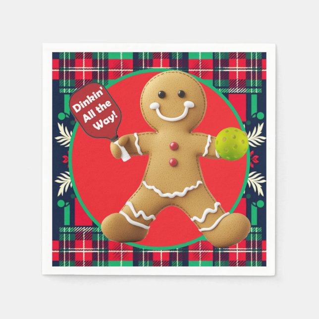 Gingerbread Pickleball Extravaganza Napkin (Front)